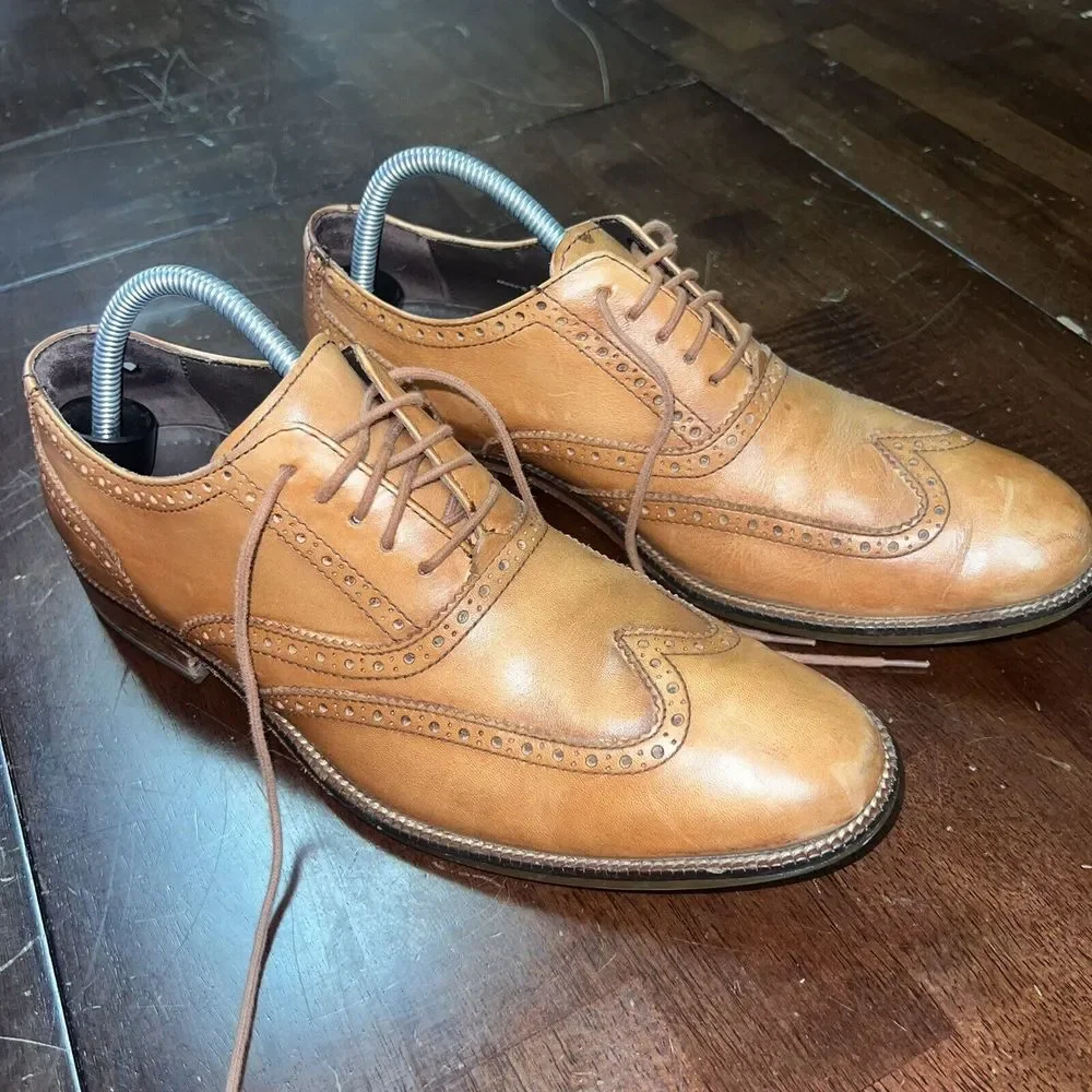 Cole Haan Men's Size 9M Brown Leather Wingtip‎ Oxford Style C12210 Shoes